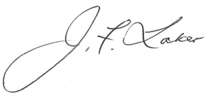 Signature of John Laker